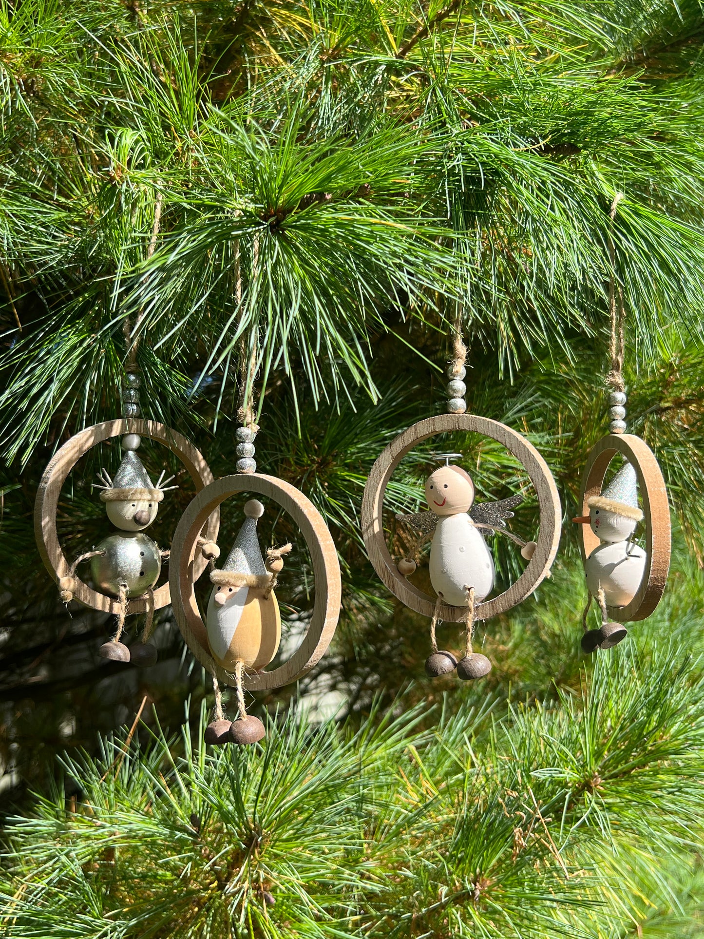 Wooden Christmas Ring Hangers - Angel
