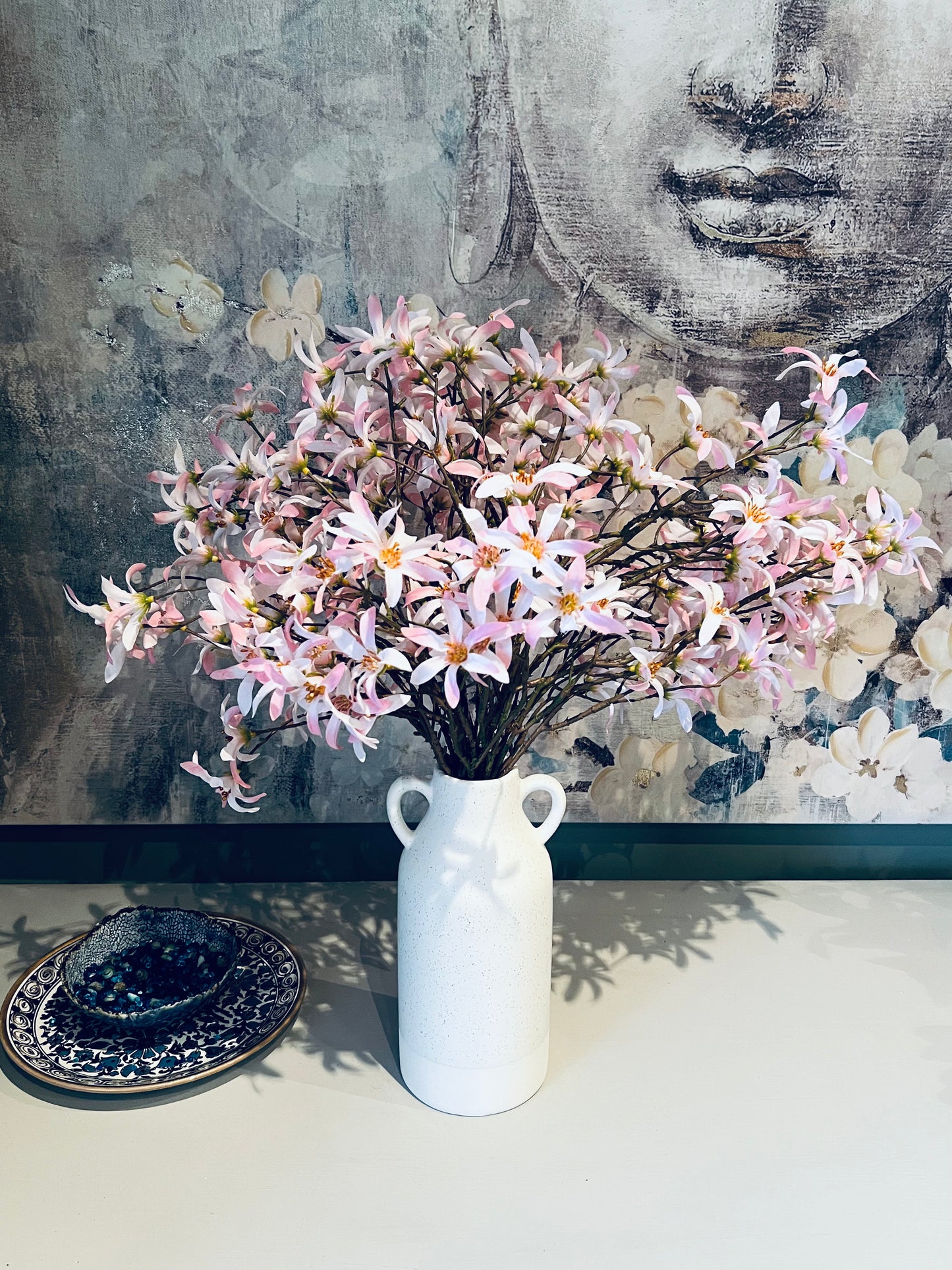 Pink Forsythia Bundle with Vase
