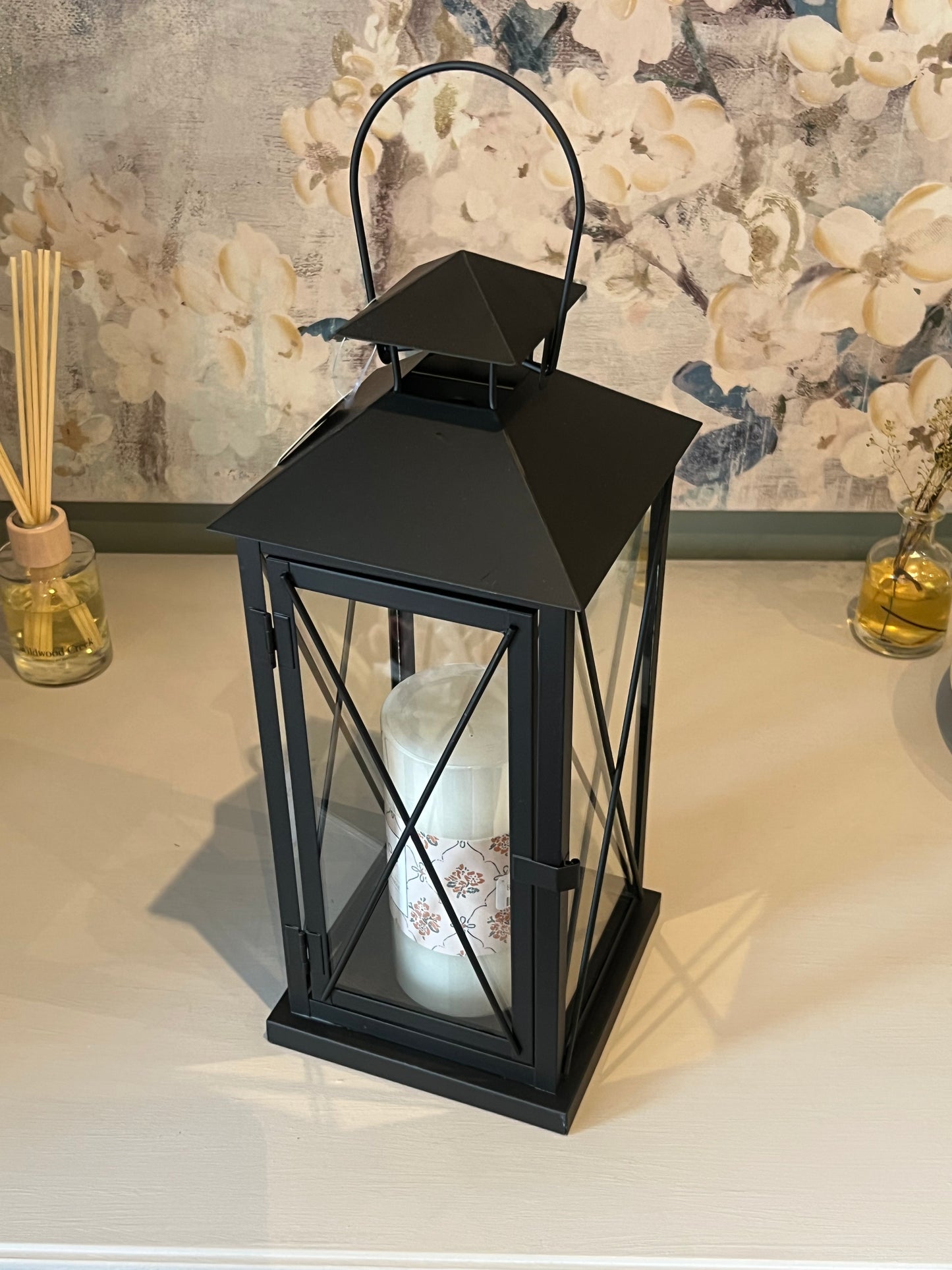 Black Iron & Glass Lantern