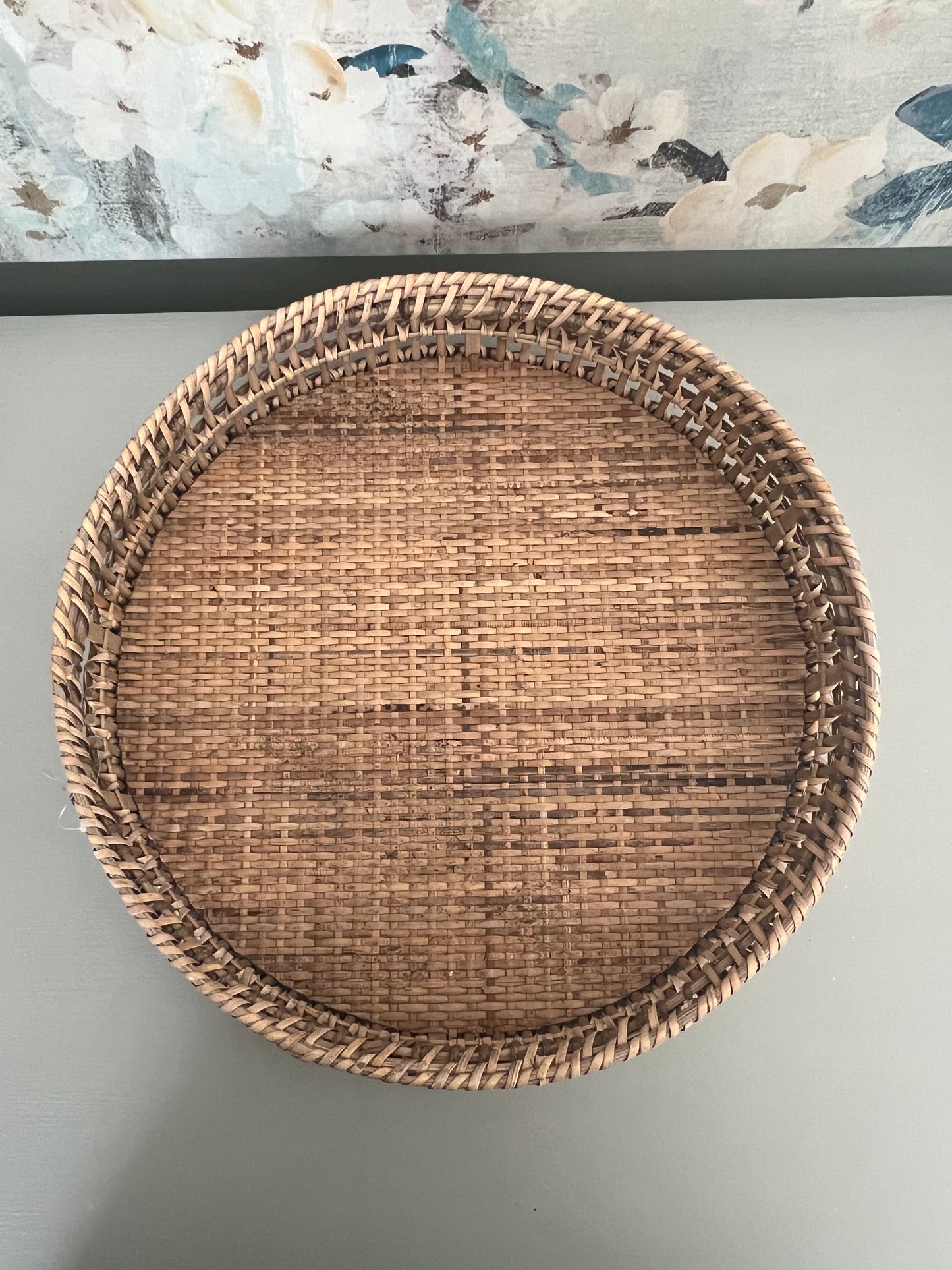 Round Rattan Trays - Set of 2