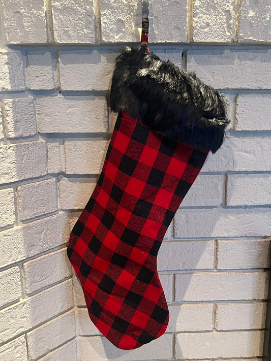 Red and Black Plaid Stocking