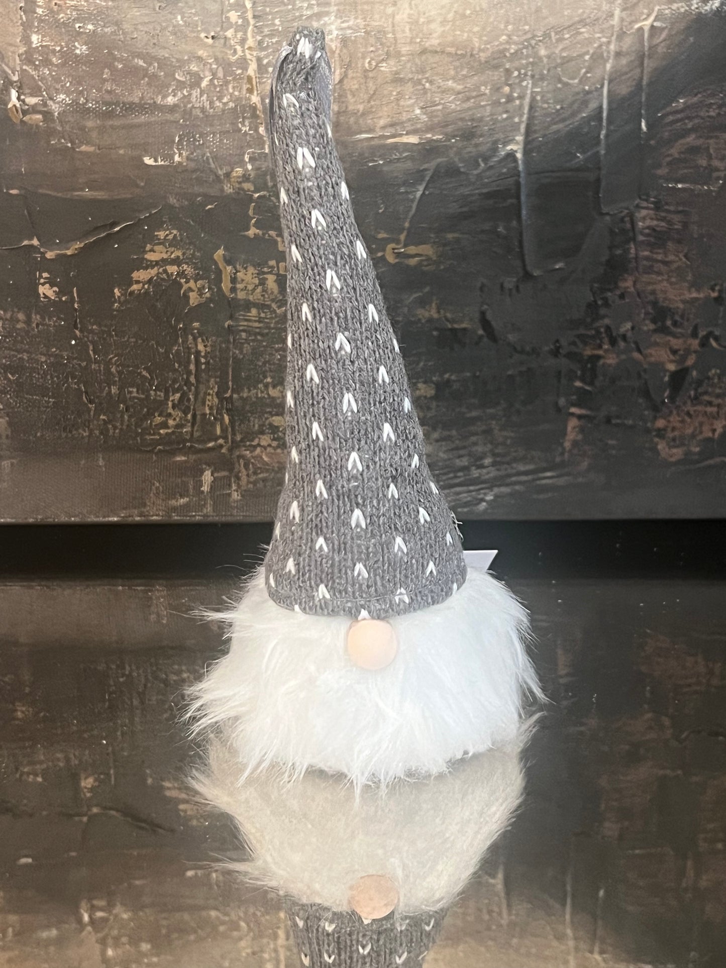 Hanging LED Gnome Ornament Grey & White