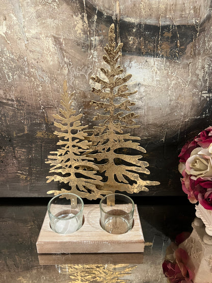 Christmas Trees with 2 Tea-Light Holders