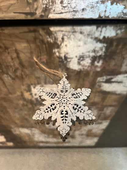 Metal White Snowflake Ornament