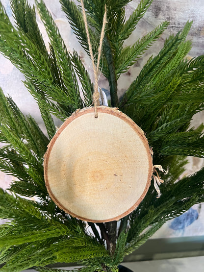 Peace Wooden Plaid Ornament