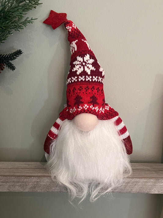 Plush Red & White Holiday Gnome - Lighted