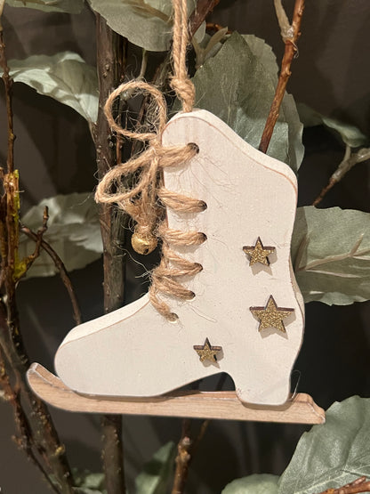 Wooden Ice Skate Ornament