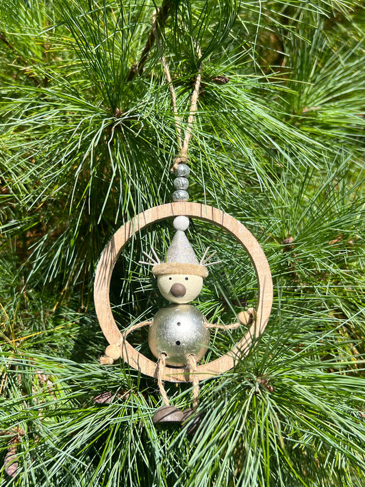 Wooden Christmas Ring Hangers - Reindeer