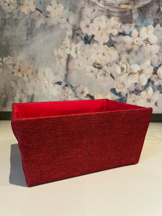 Red & Burgundy Fabric Basket