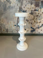 Wooden Column Candle Holder White - Large