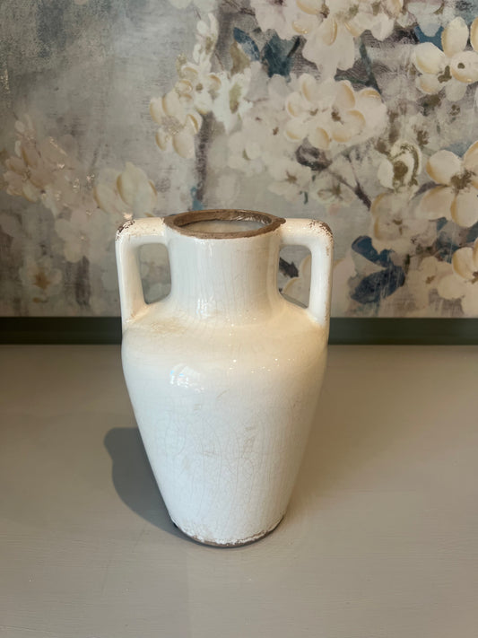 Glazed Cream Flower Vase