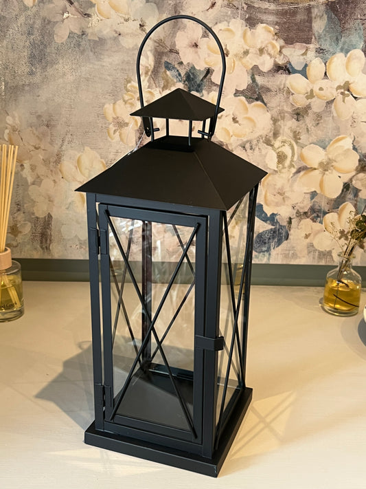 Black Iron & Glass Lantern