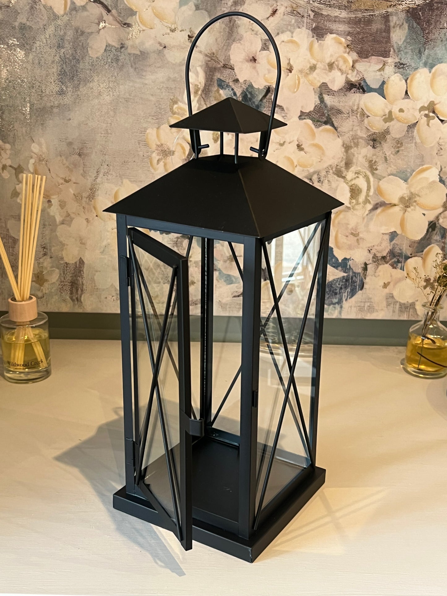 Black Iron & Glass Lantern