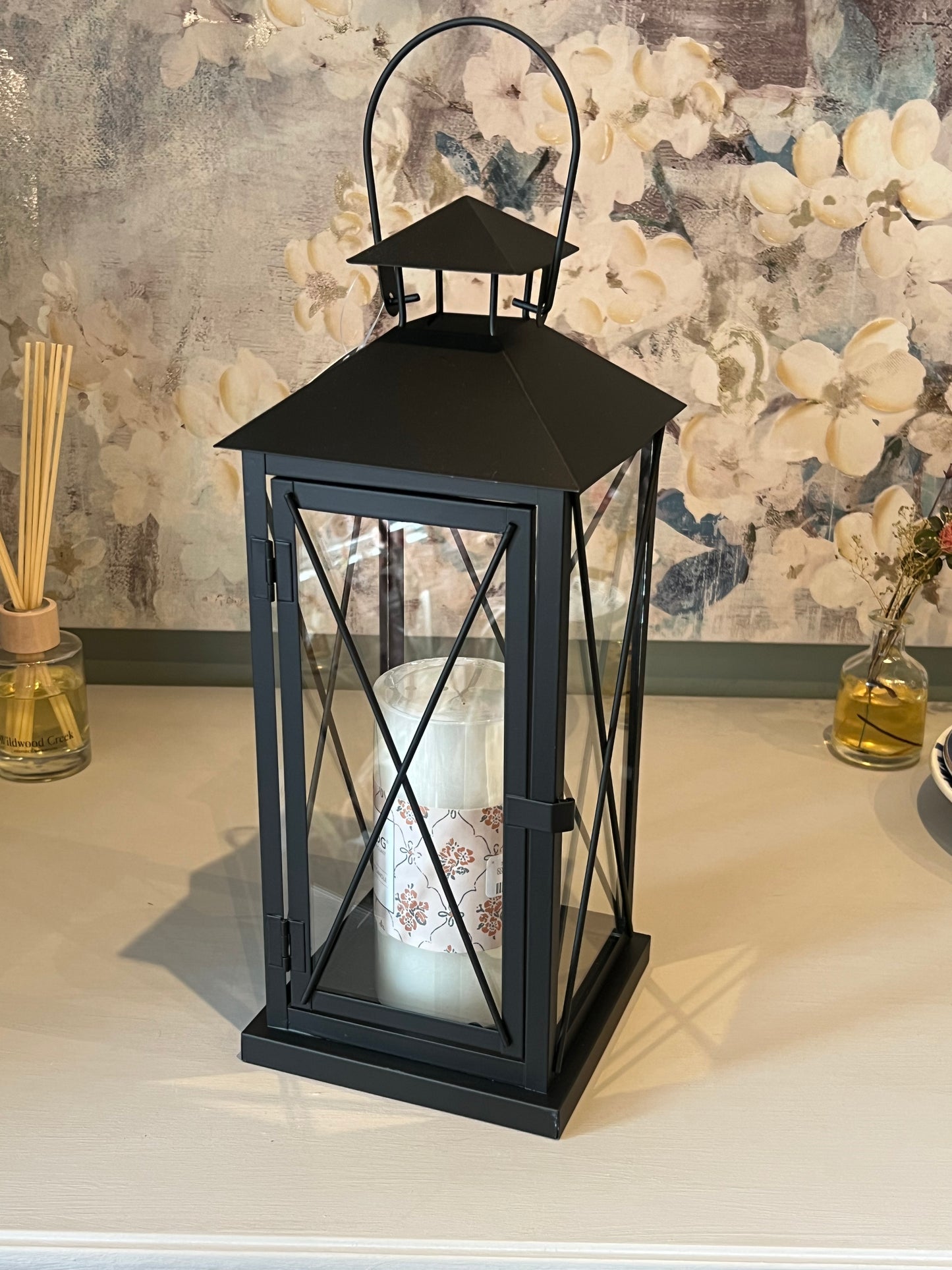 Black Iron & Glass Lantern