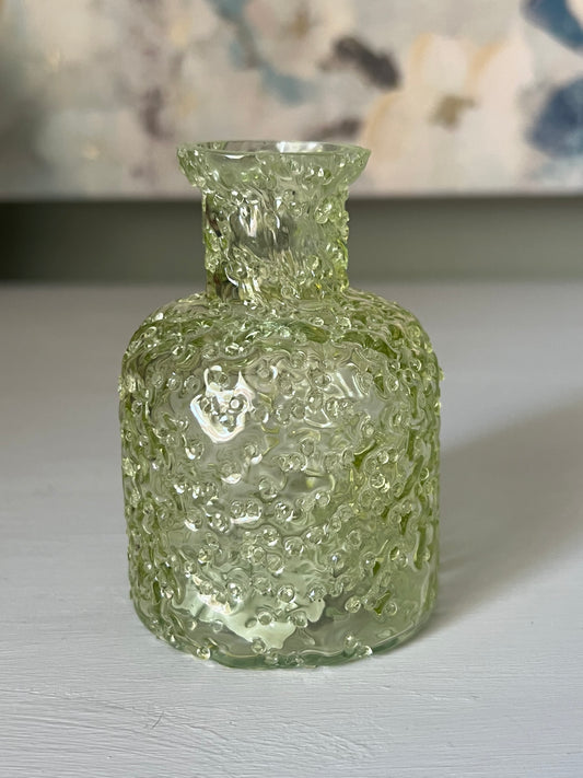 Textured Glass Vase - Light Green