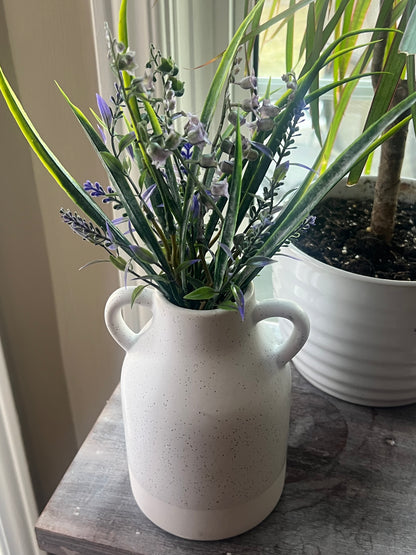 White Handle Vase - Small
