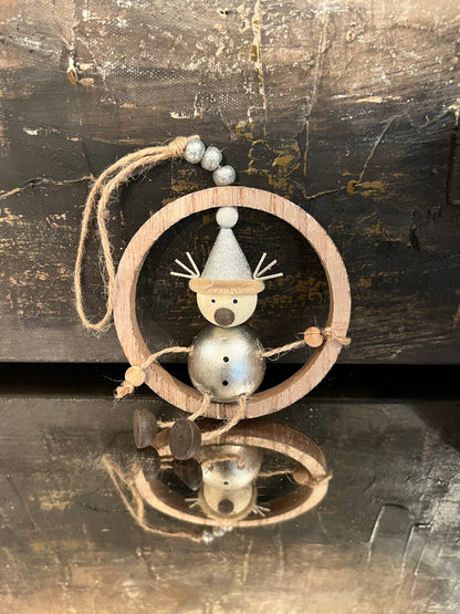 Wooden Christmas Ring Hangers - Reindeer