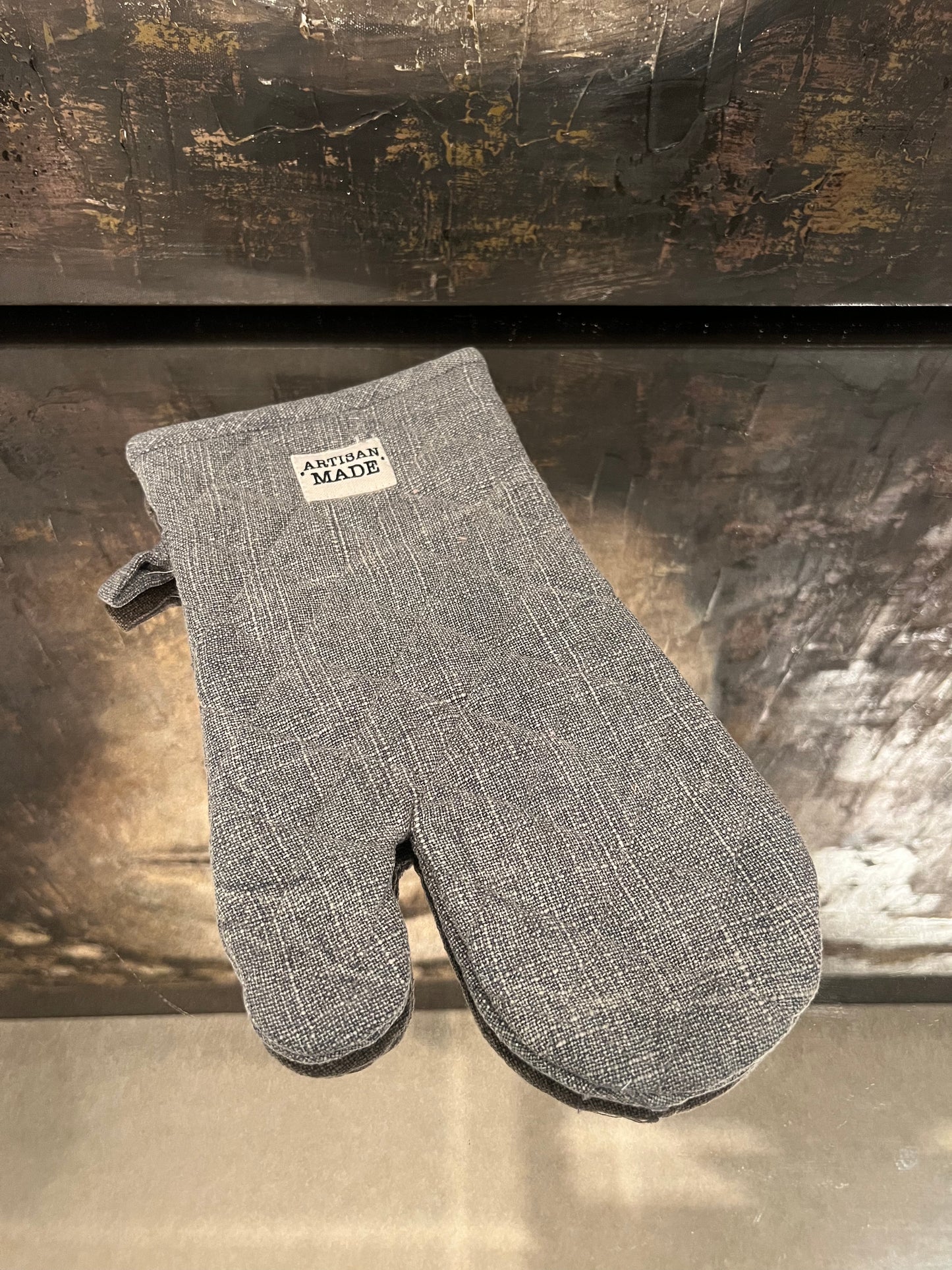 Stone Washed Oven Mitten - Grey